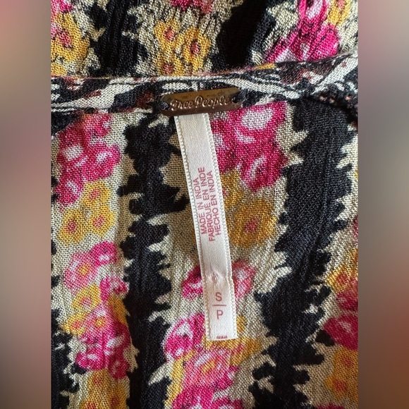 Free People “Fallin Into You Tunic”  black natural boho flowy size small - Picture 2 of 7